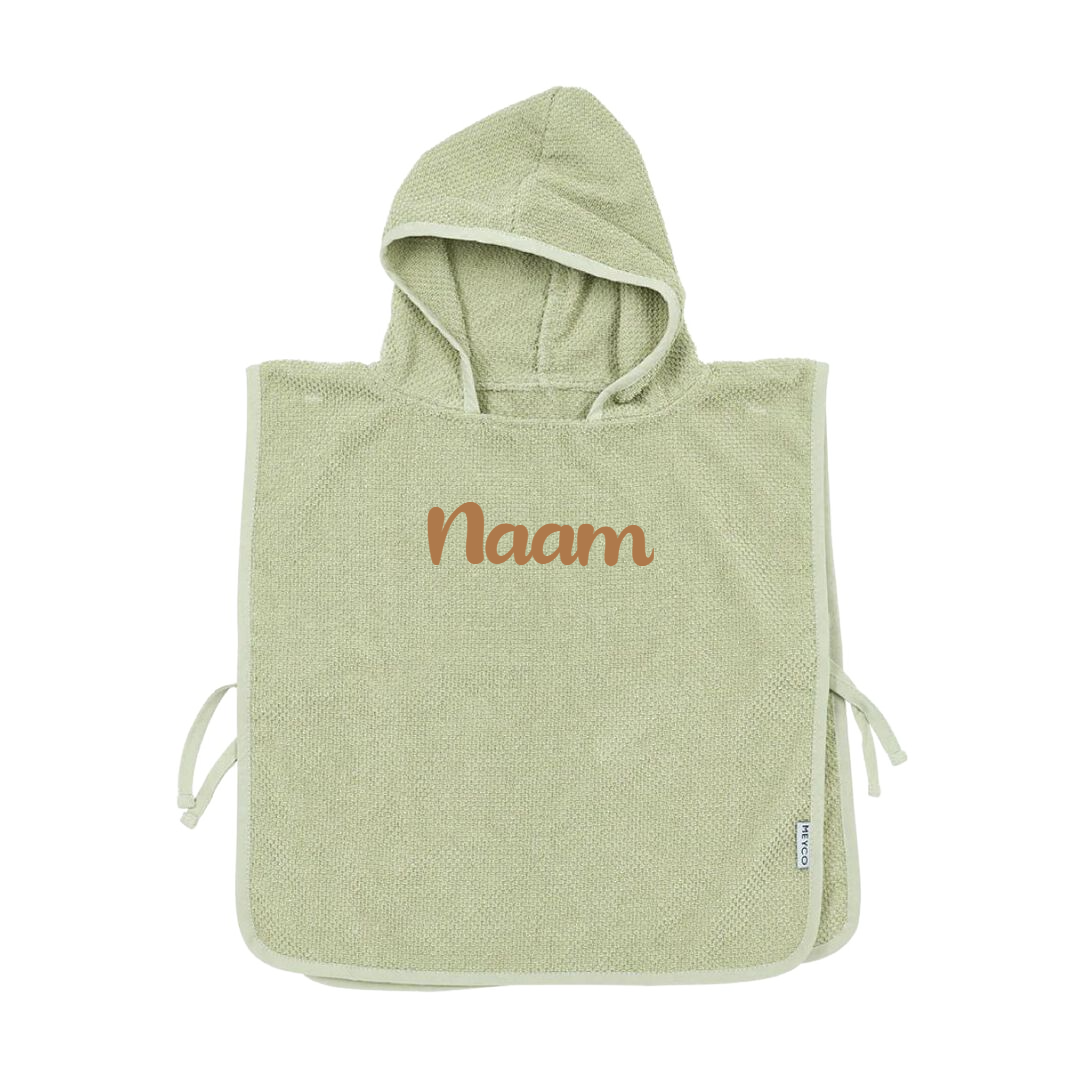 Badponcho op naam - Soft Olive - Kletskop