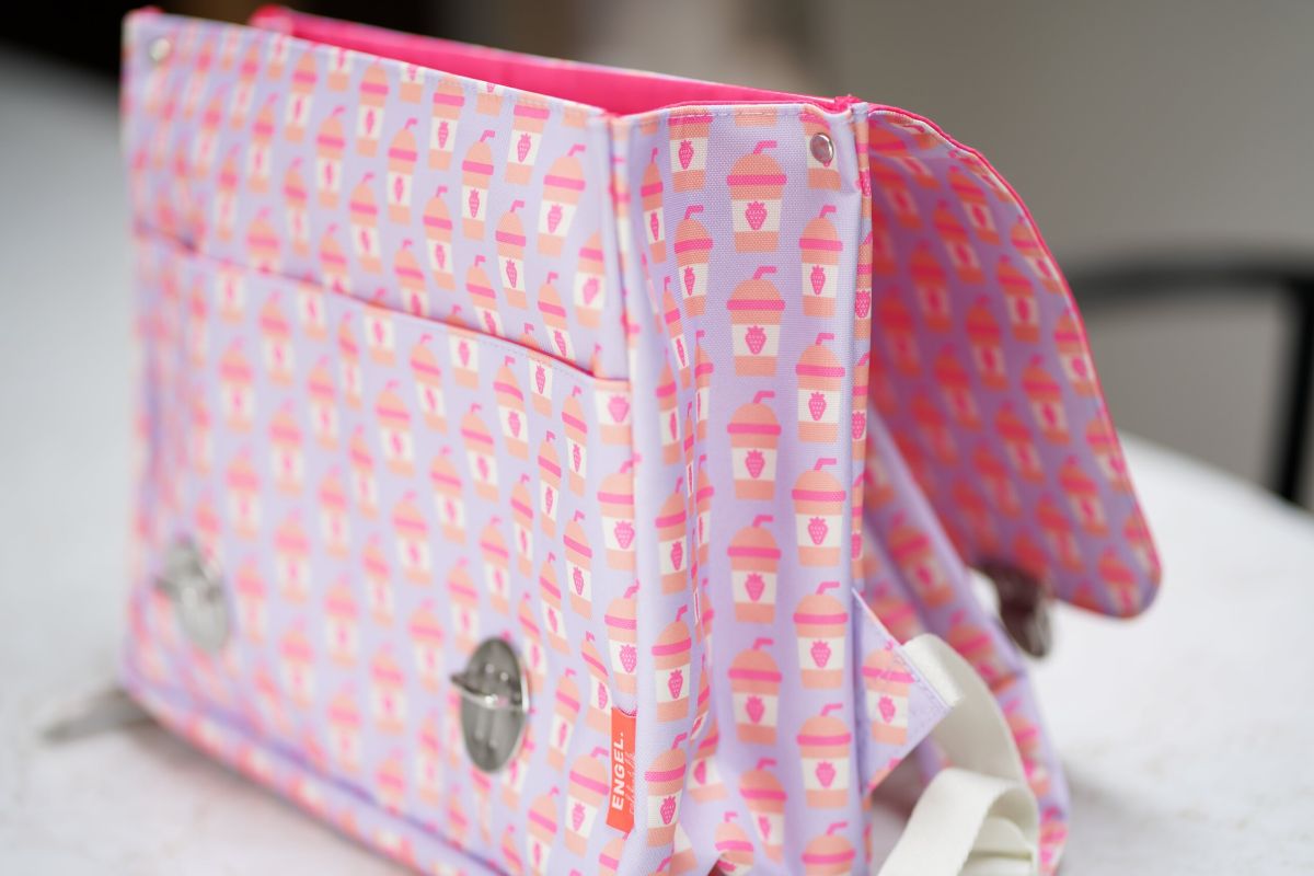 Engel Boekentas Milkshake - Geborduurd op naam