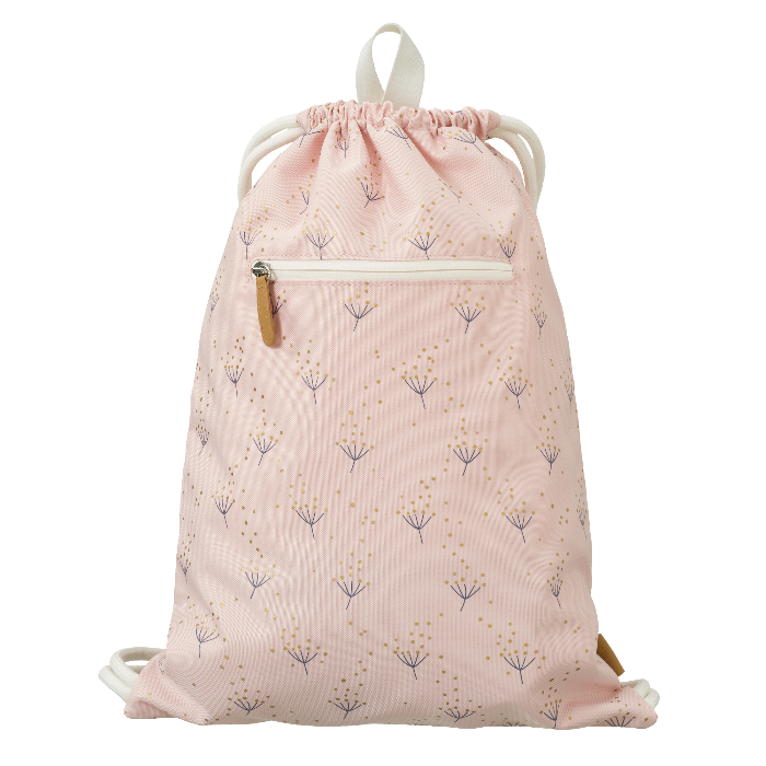 Gepersonaliseerde Fresk Kinder turnzak of zwemzak geborduurd op naam en leuke bloemen print dandelion te Antwerpen