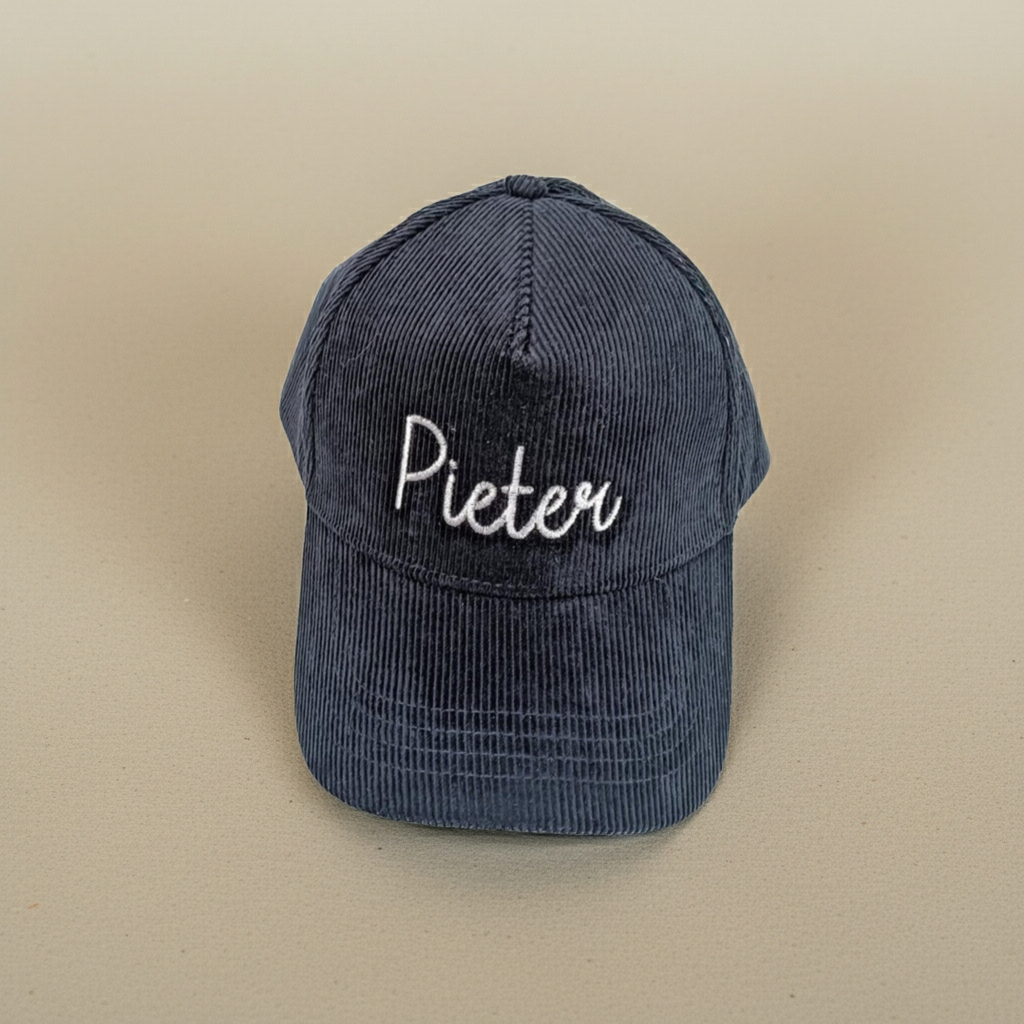 Gepersonaliseerde velourse pet met naam borduring