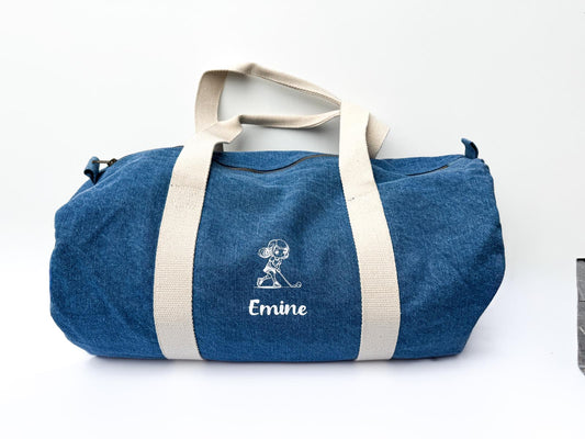 Hockey sportzak met naam en tekening gepersonaliseerd