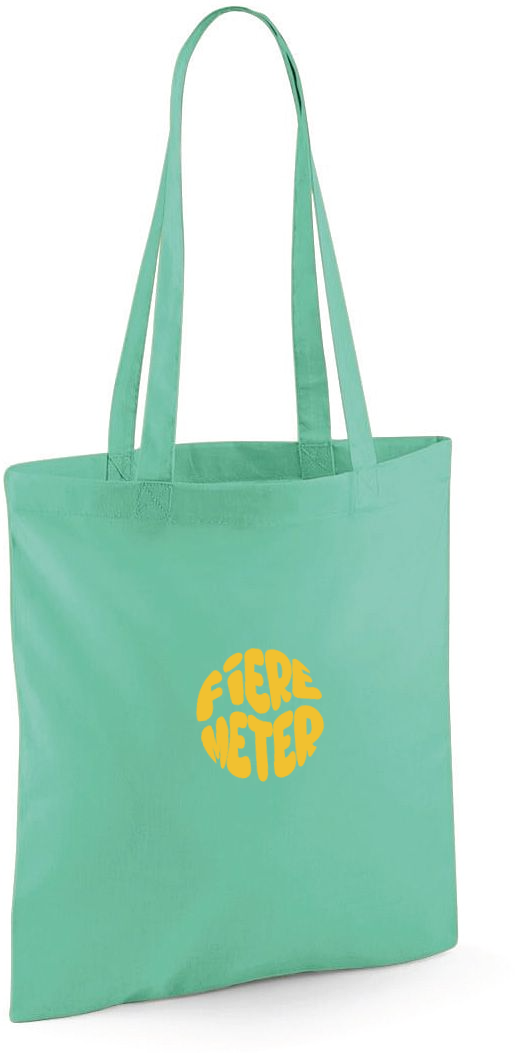 Gepersonaliseerde katoenen schoudertas of totebag op maat bedrukt met de tekst fiere meter als cadeau voor meter te vragen antwerpen