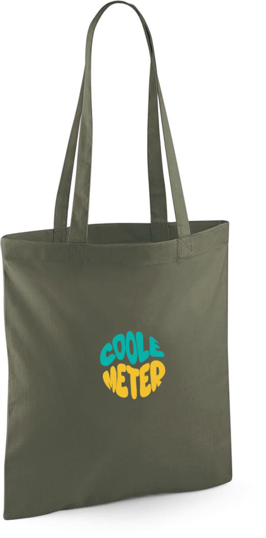 Gepersonaliseerde linnen shopper of totebag op maat bedrukt met de tekst coole meter als origineel geschenk voor meter antwerpen