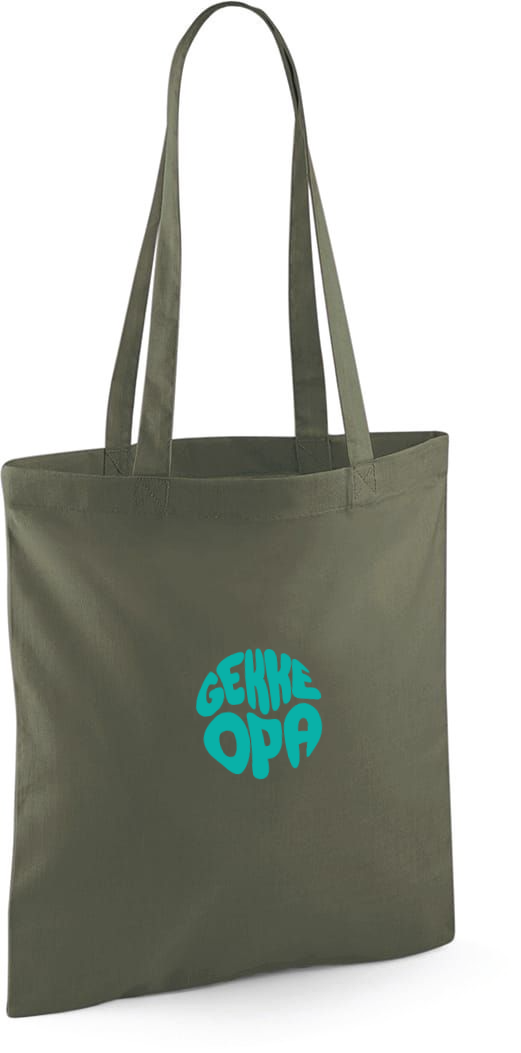 Gepersonaliseerde linnen shopping tas of totebag op maat bedrukt met de tekst gekke opa als origineel geschenk voor opa antwerpen