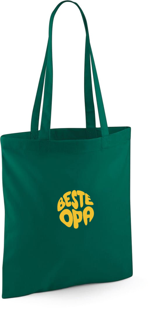 Gepersonaliseerde linnen shopping tas of totebag op maat bedrukt met de tekst beste opa als origineel geschenk voor opa antwerpen