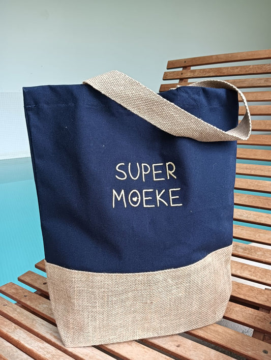 Jute Journey Draagtas - Geborduurd