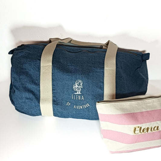 Logeerzak of luiertas bedrukt naam kind