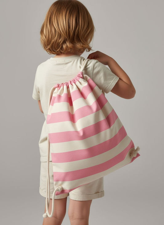 Roos gestreepte Westford Mill rugzak te personaliseren met naam kind