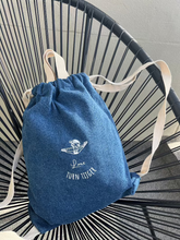 Gepersonaliseerd jeans turnzakje - per sport - Kletskop