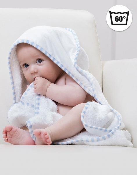 Geborduurde badcape op naam baby Gepersonaliseerd te Antwerpen SG hooded baby towel