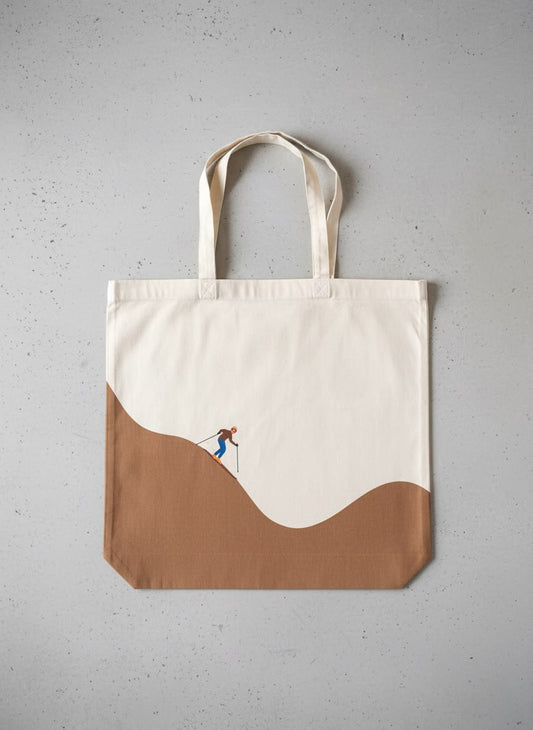Minimalistische skiër totebag - Kletskop