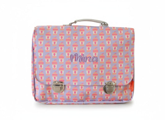 Engel Boekentas Milkshake - Geborduurd op naam