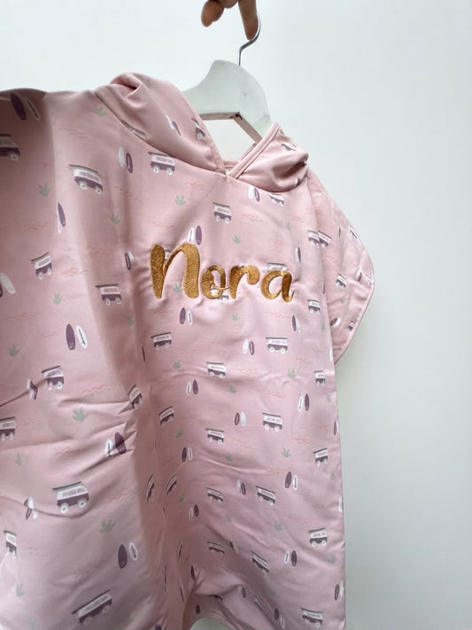 Fresk Kinder Poncho Surf Girl - Gepersonaliseerd