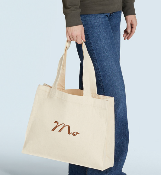 Gepersonaliseerde ruime draagtas geborduurd op naam logo of tekst Antwerpen SG totebag