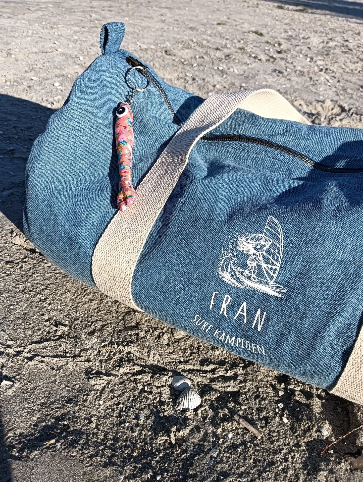Gepersonaliseerde Jeans Fiets tas - Wieler Wonder - Kletskop