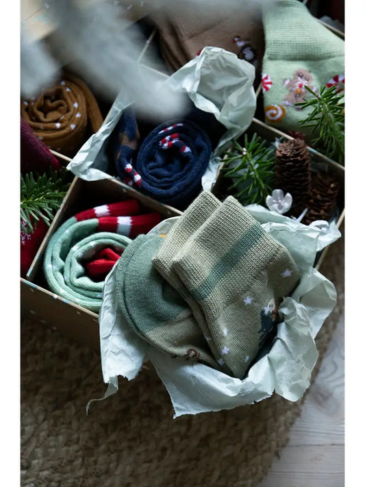 Ludieke Kerstsokken met Kerstboom - Groen