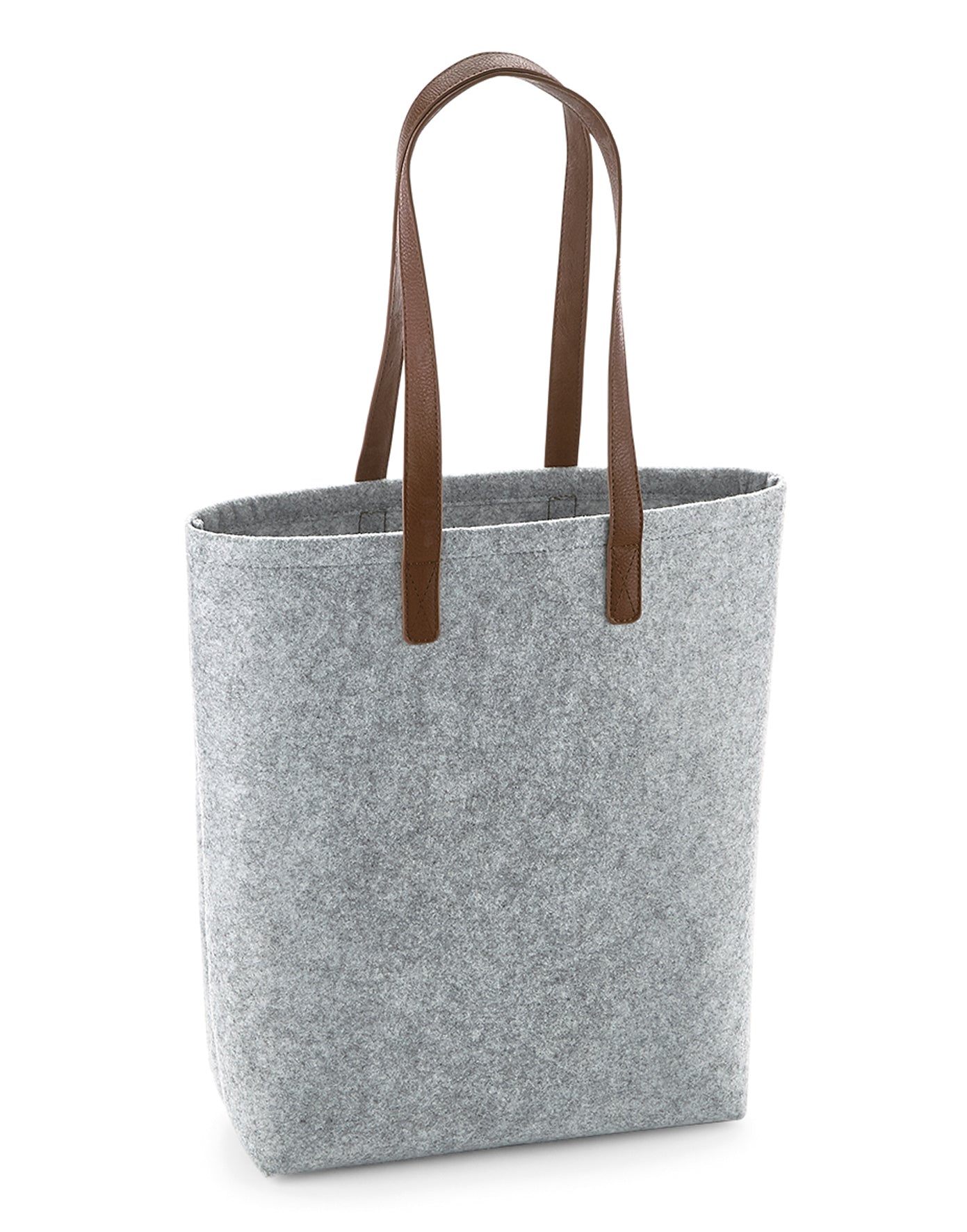 Gepersonaliseerde vilten Bagbase draagtas met leder look hengsels geborduurd op naam logo of quote Antwerpen
