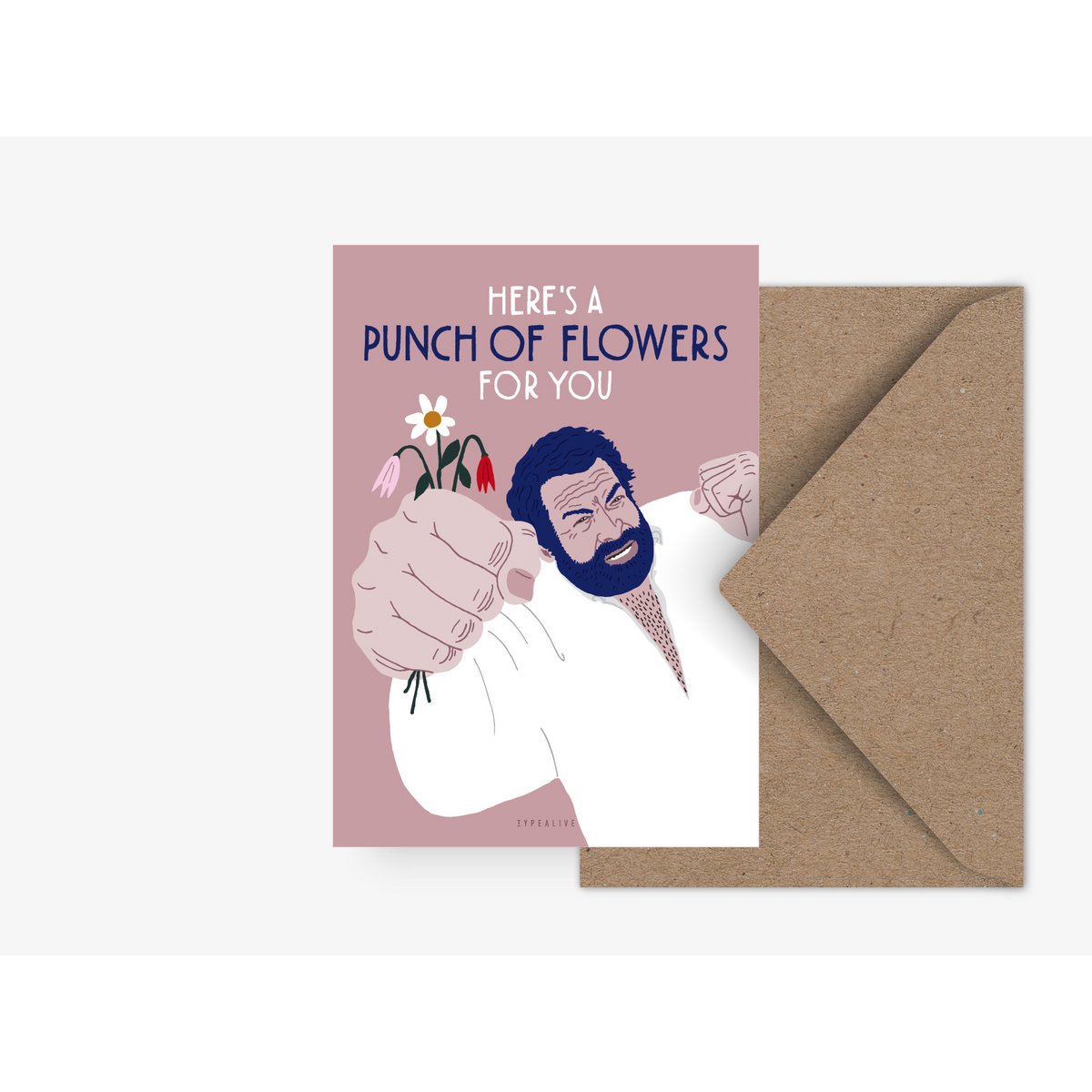 Wenskaart - Punch of flowers for you - Kletskop