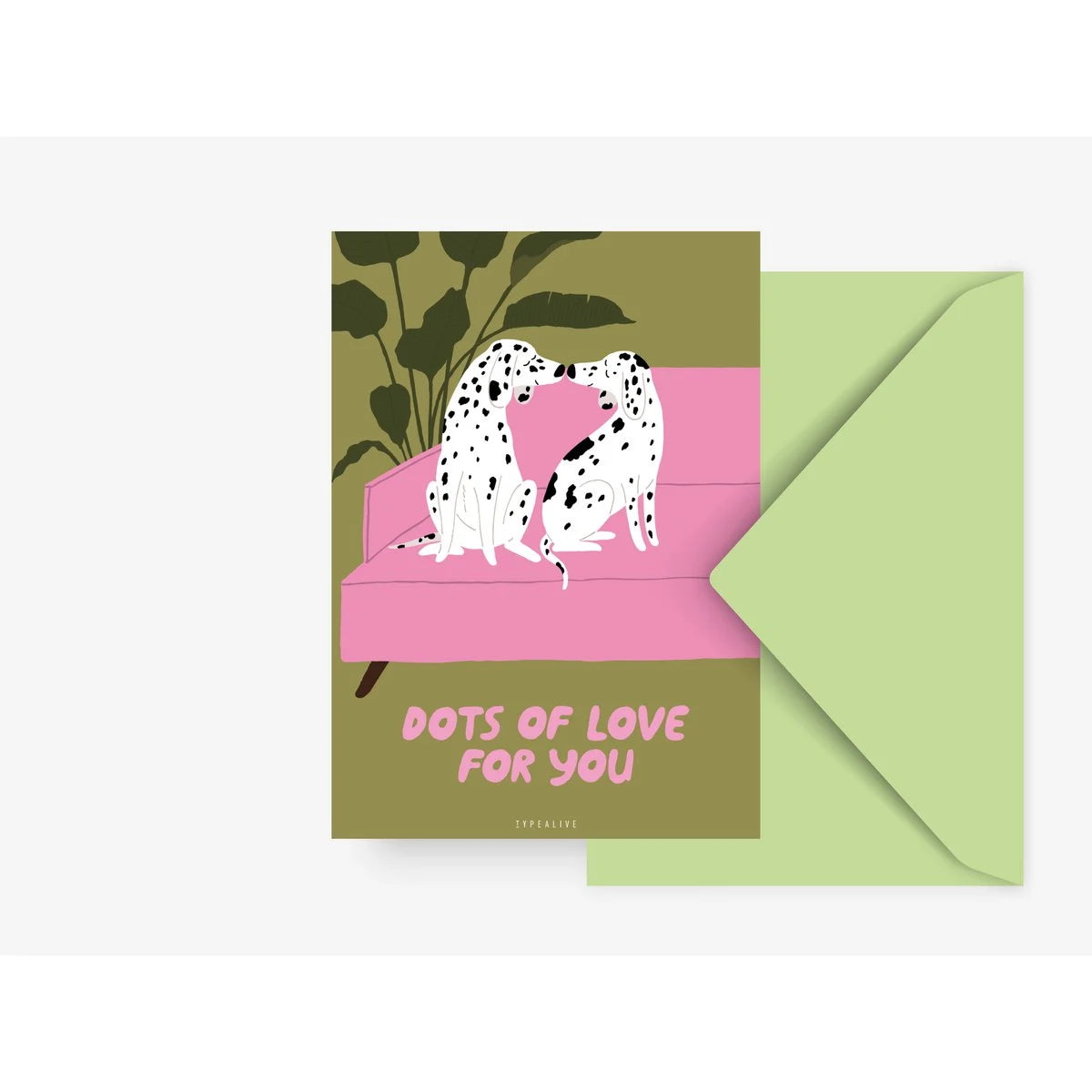 Wenskaart - Hond - Dots of love for you - Kletskop