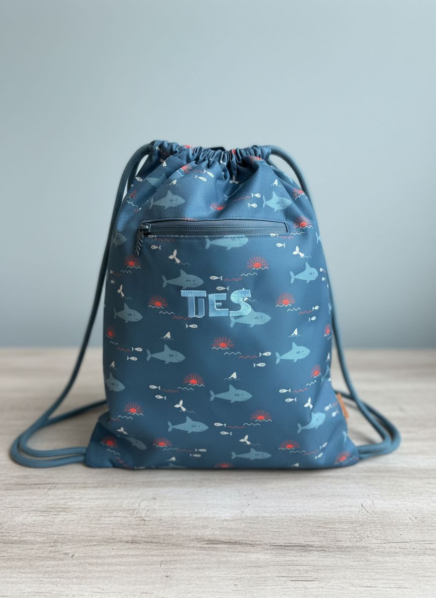 Gepersonaliseerde Fresk Turnzak met polar bear print geborduurd op naam