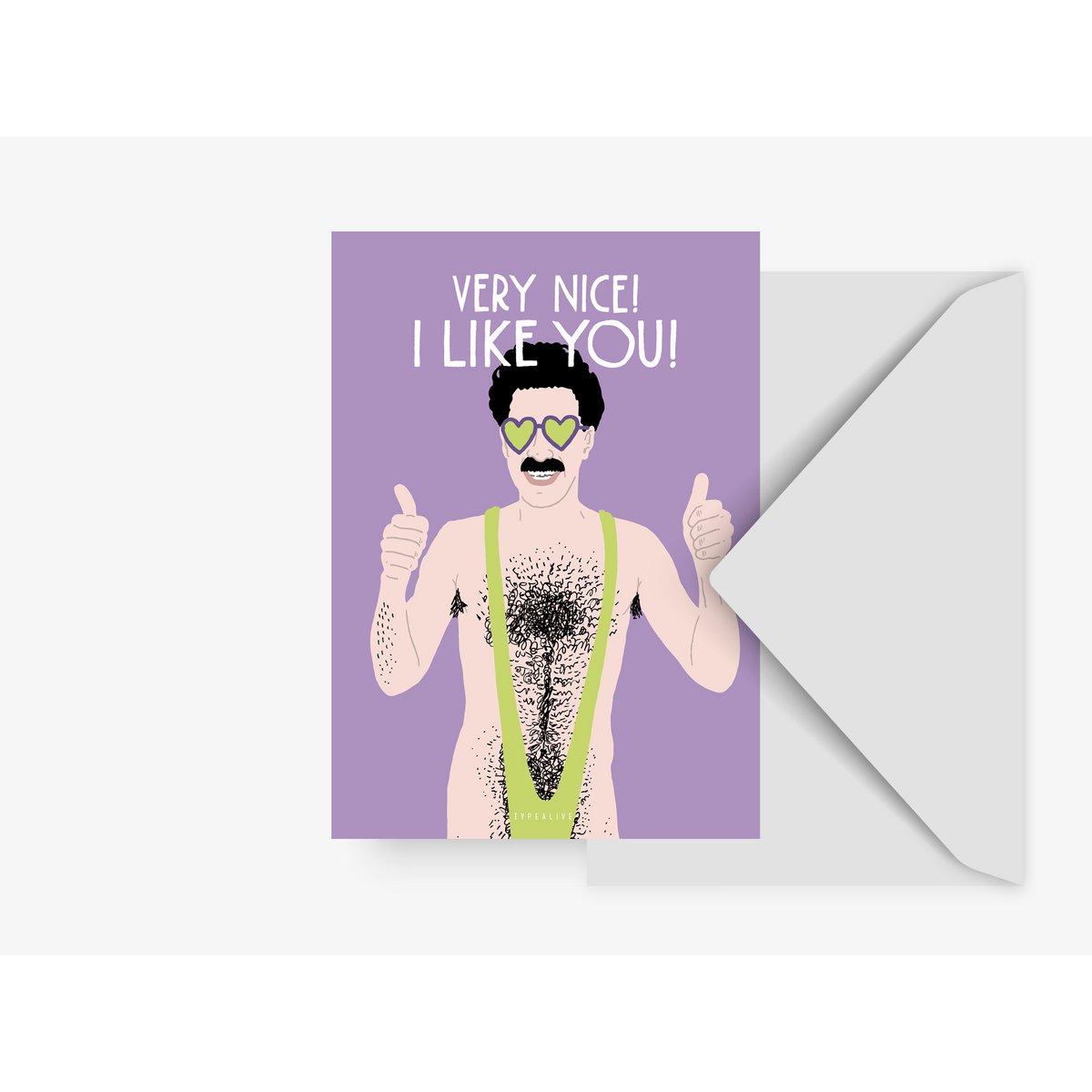 Wenskaart - Very Nice I like you - Kletskop
