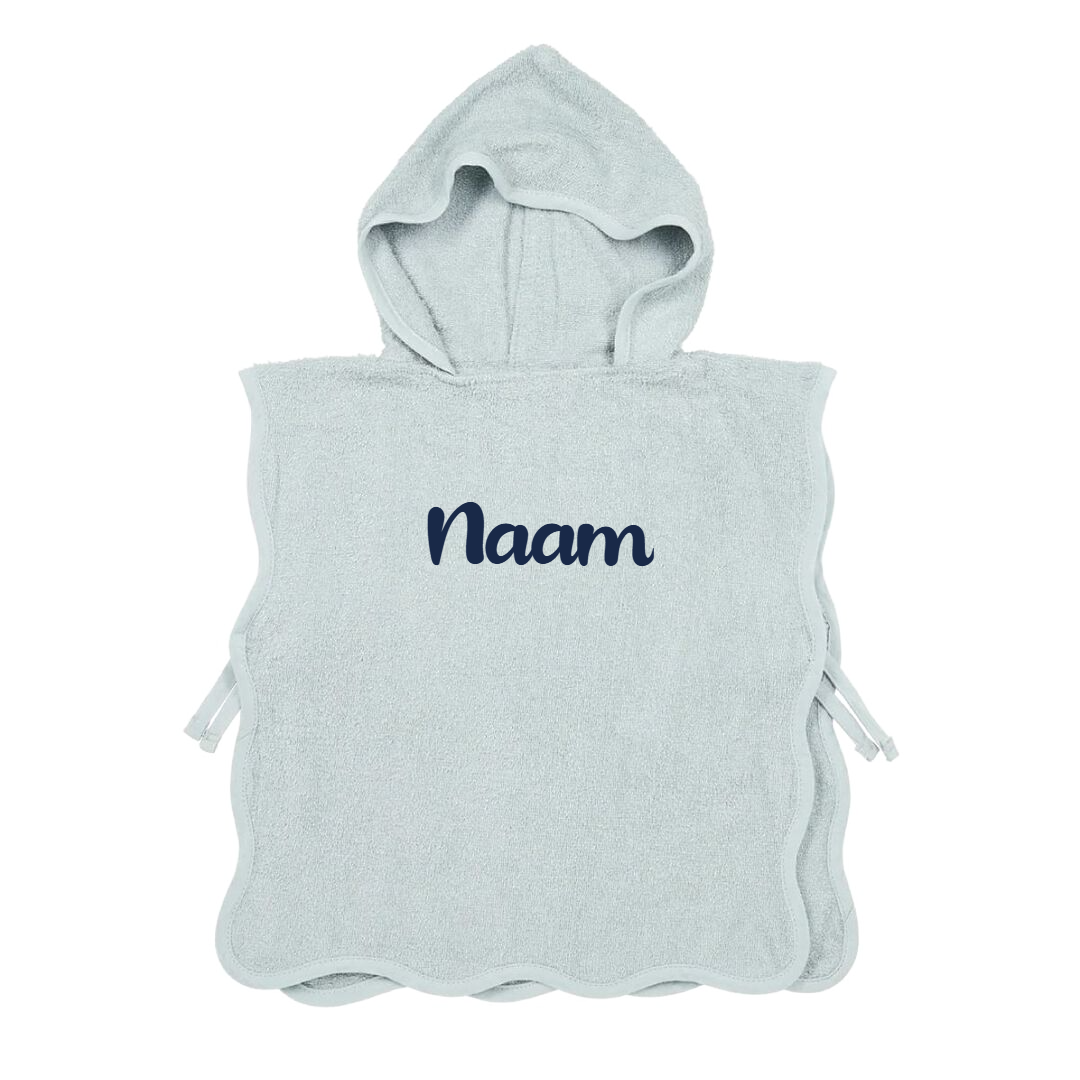 Badponcho op naam - Grey Blue - Kletskop