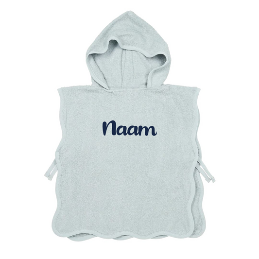 Badponcho op naam - Grey Blue - Kletskop