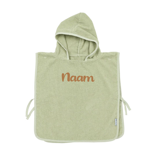Badponcho op naam - Soft Olive - Kletskop