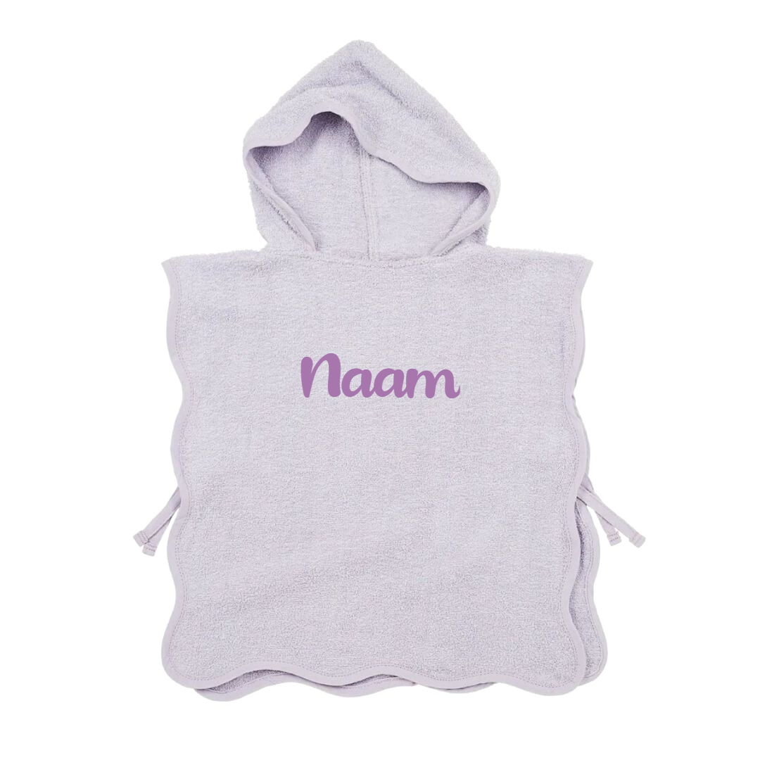 Badponcho op naam - Soft Lavendel - Kletskop