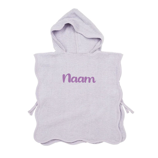 Badponcho op naam - Soft Lavendel - Kletskop