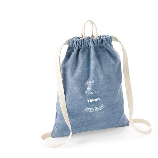 Gepersonaliseerd jeans turnzakje - Hockey - Hockey Holdall