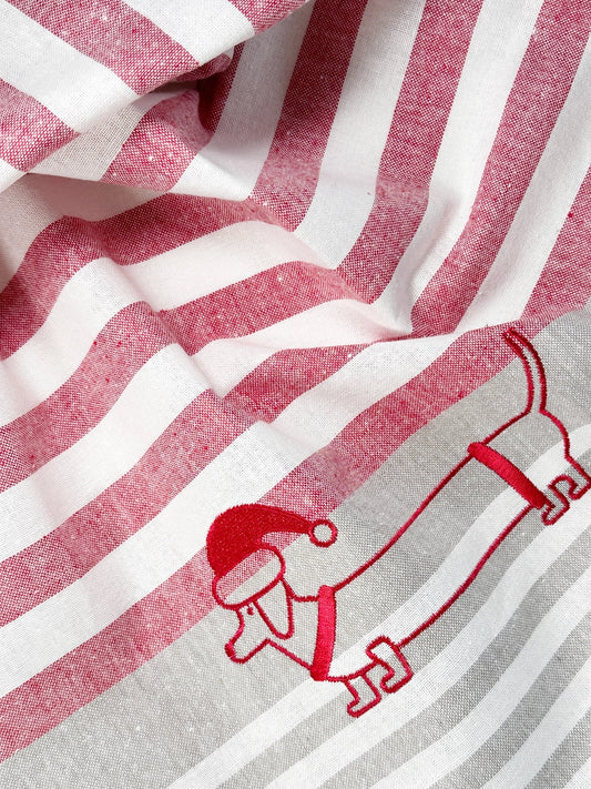 Geborduurde Keukenhanddoek met Teckel