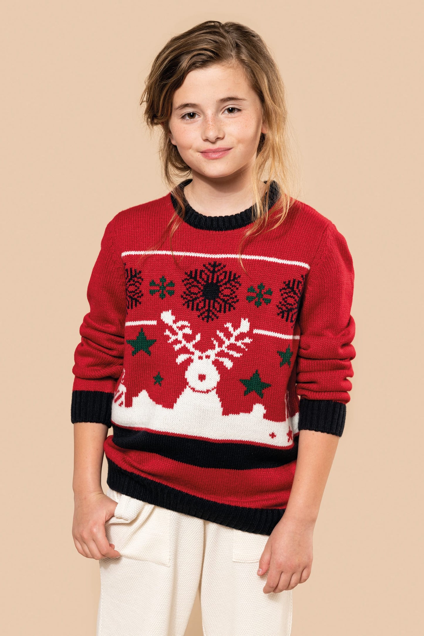 Kinder kersttrui met rendier