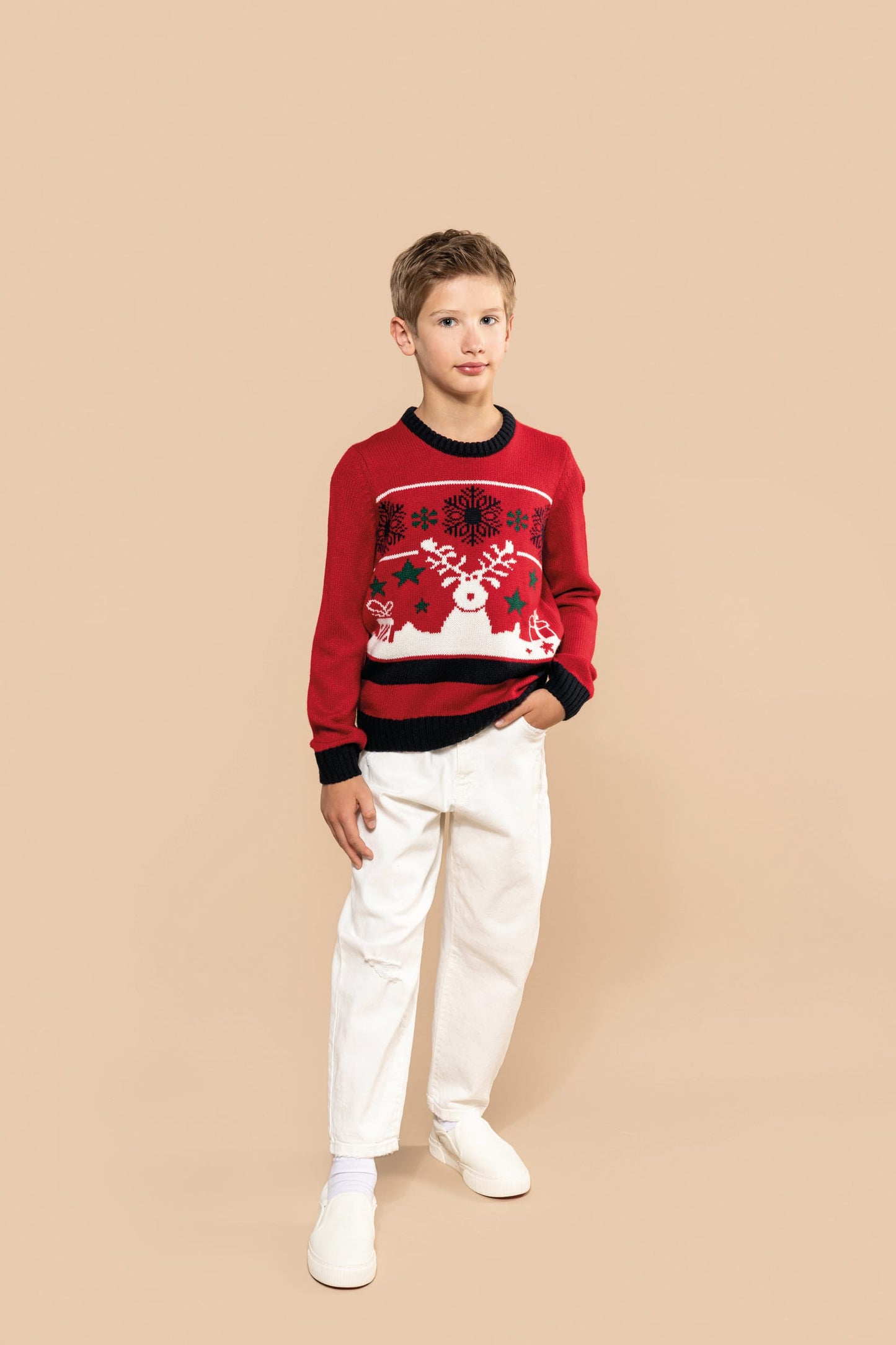 Kinder kersttrui met rendier