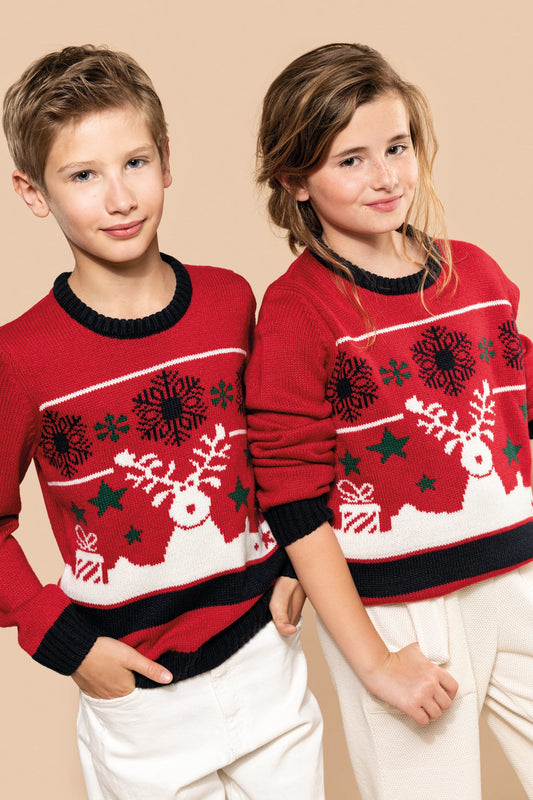 Kinder kersttrui met rendier
