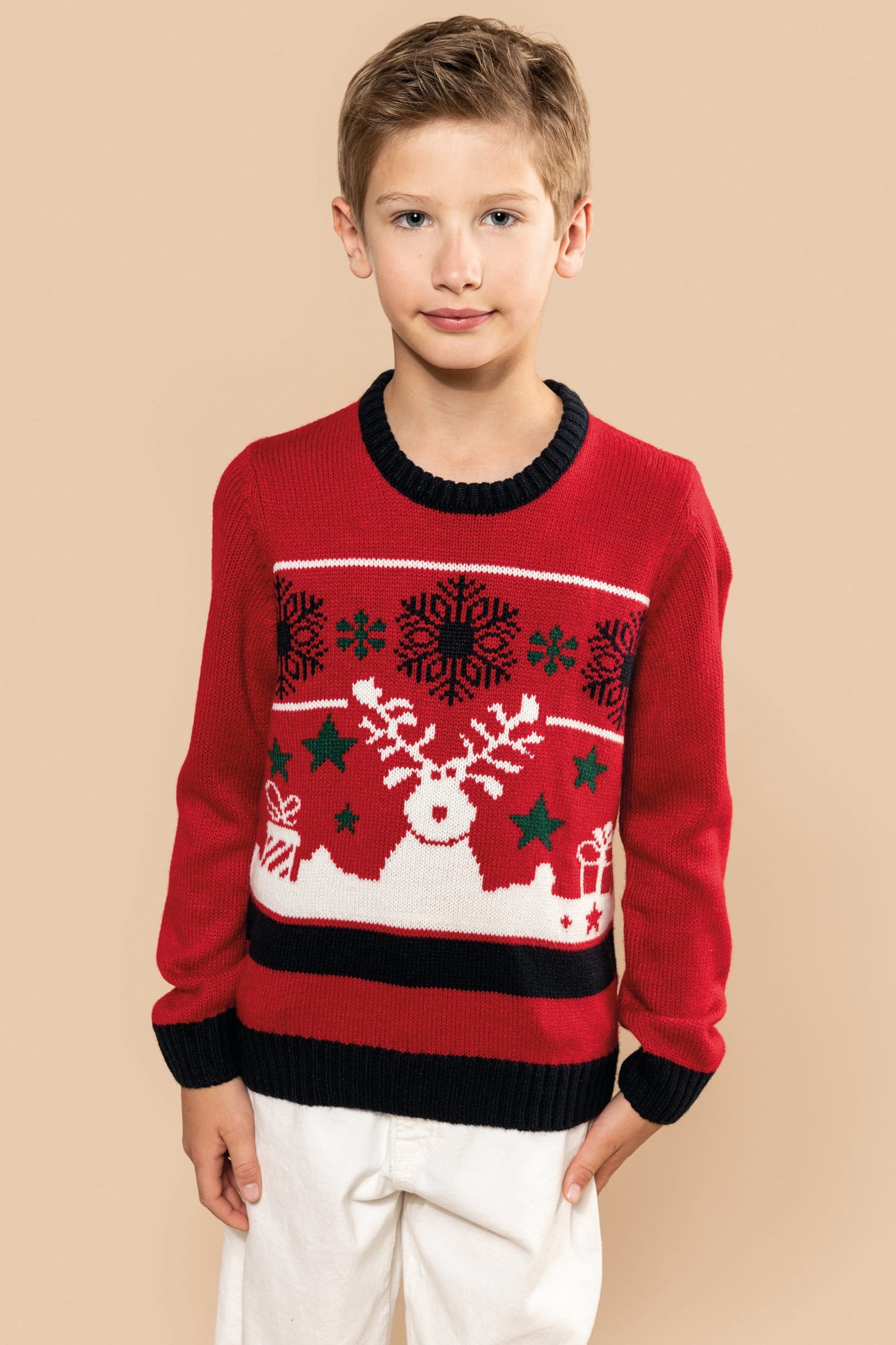 Kinder kersttrui met rendier