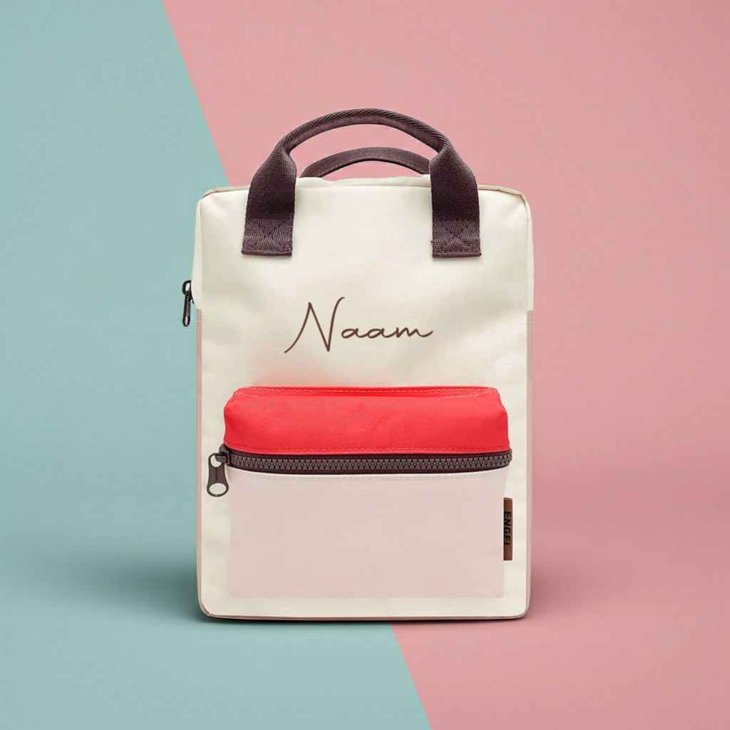 Kleurrijke rugzak geborduurde naam kind