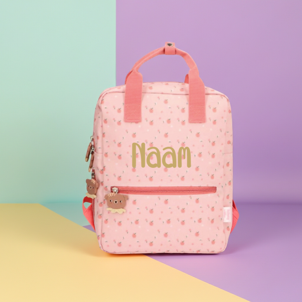 Rugzak kleuter gepersonaliseerde naam beertjes motief