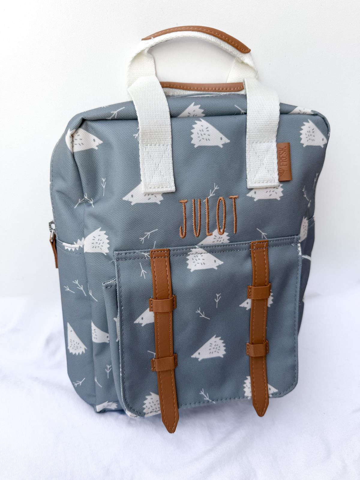 Egeltjes Fresk rugtas geborduurd naam