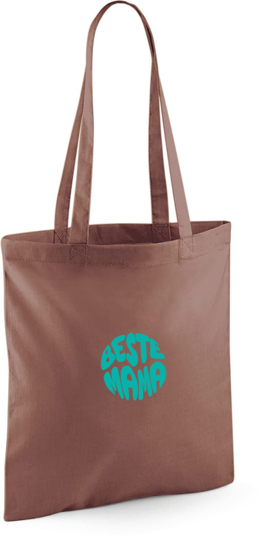 Gepersonaliseerde katoenen shopper of totebag op maat bedrukt met de opdruk beste mama als origineel cadeautje voor moederdag antwerpen