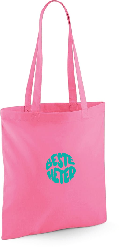 Gepersonaliseerde linnen shopping tote of totebag op maat bedrukt met de tekst beste meter als origineel geschenk voor meter antwerpen