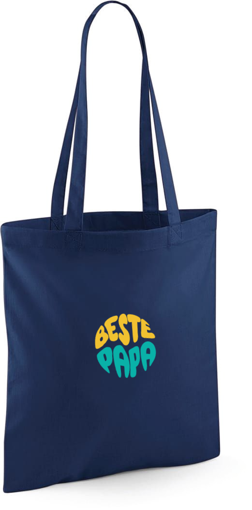 Gepersonaliseerde linnen shopping tas of totebag op maat bedrukt met de tekst beste papa als origineel geschenk voor papa antwerpen