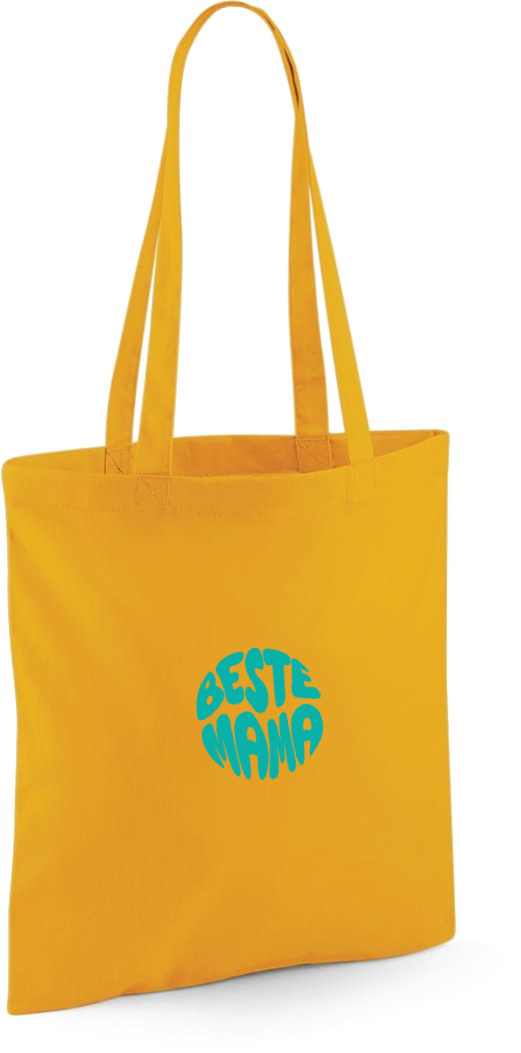 Gepersonaliseerde schoudertas of totebag bedrukt met de tekst beste mama als cadeau voor moederdag antwerpen