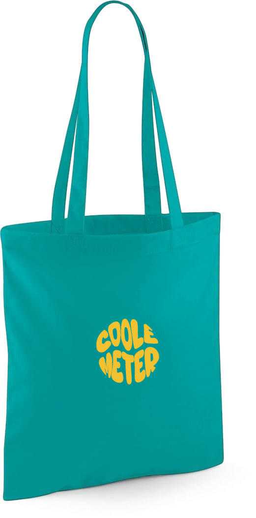 Gepersonaliseerde schoudertas of totebag op maat bedrukt met de tekst coole meter als origineel geschenk voor meter antwerpen