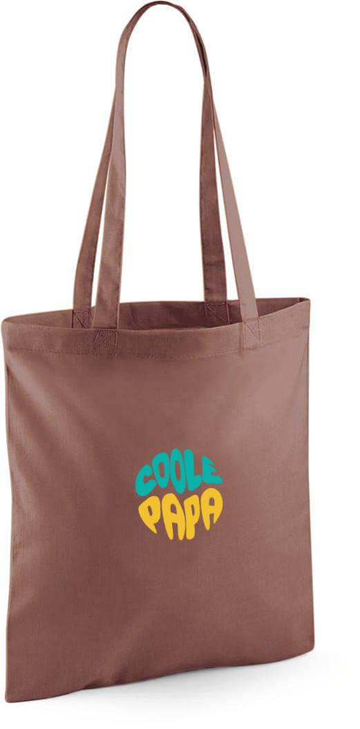 Gepersonaliseerde linnen shopping tas of totebag op maat bedrukt met de tekst coole papa als origineel geschenk voor vaderdag antwerpen