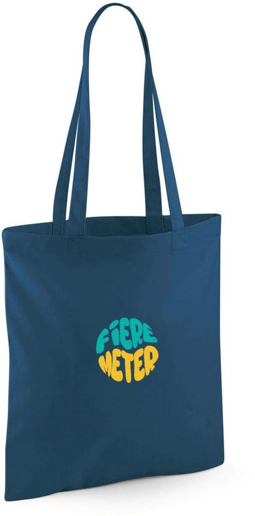 Gepersonaliseerde linnen shopper of totebag op maat bedrukt met de tekst fiere meter als origineel geschenk voor meter te vragen antwerpen