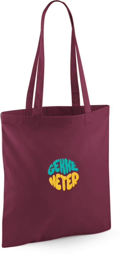 Gepersonaliseerde linnen draagtas of totebag op maat bedrukt met de tekst gekke meter als origineel geschenk voor meter antwerpen