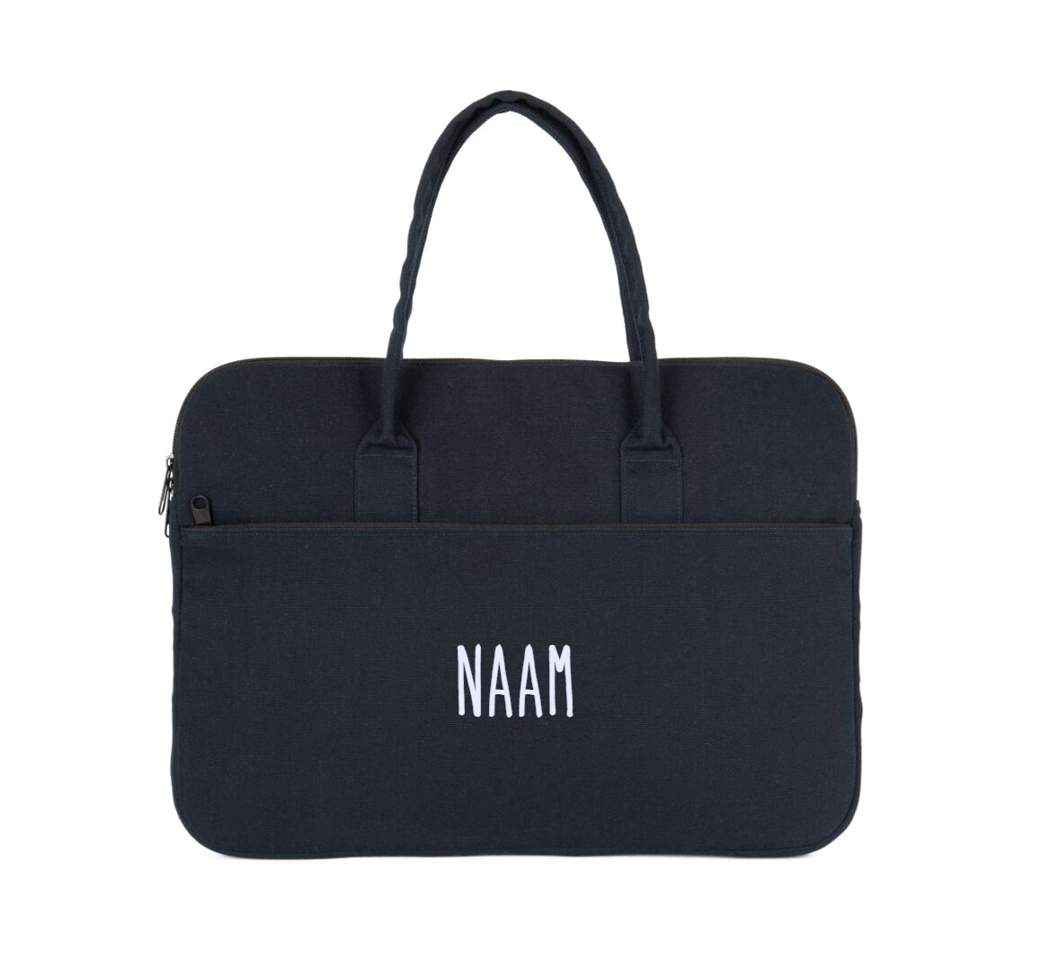 Laptop tas geborduurd gepersonaliseerd met logo of tekst