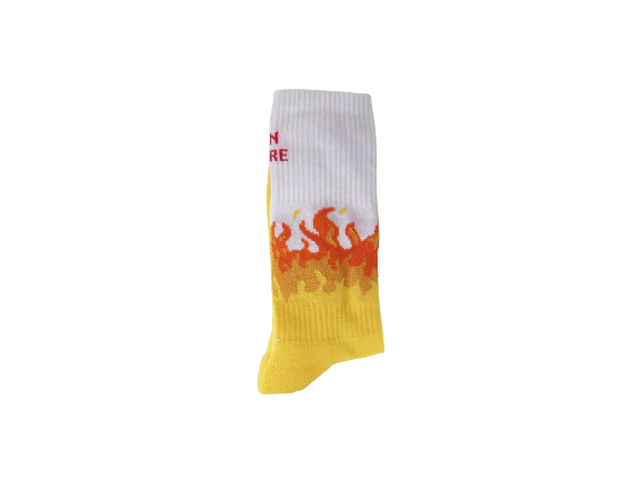 Sport kousen met vrolijke opdruk on fire