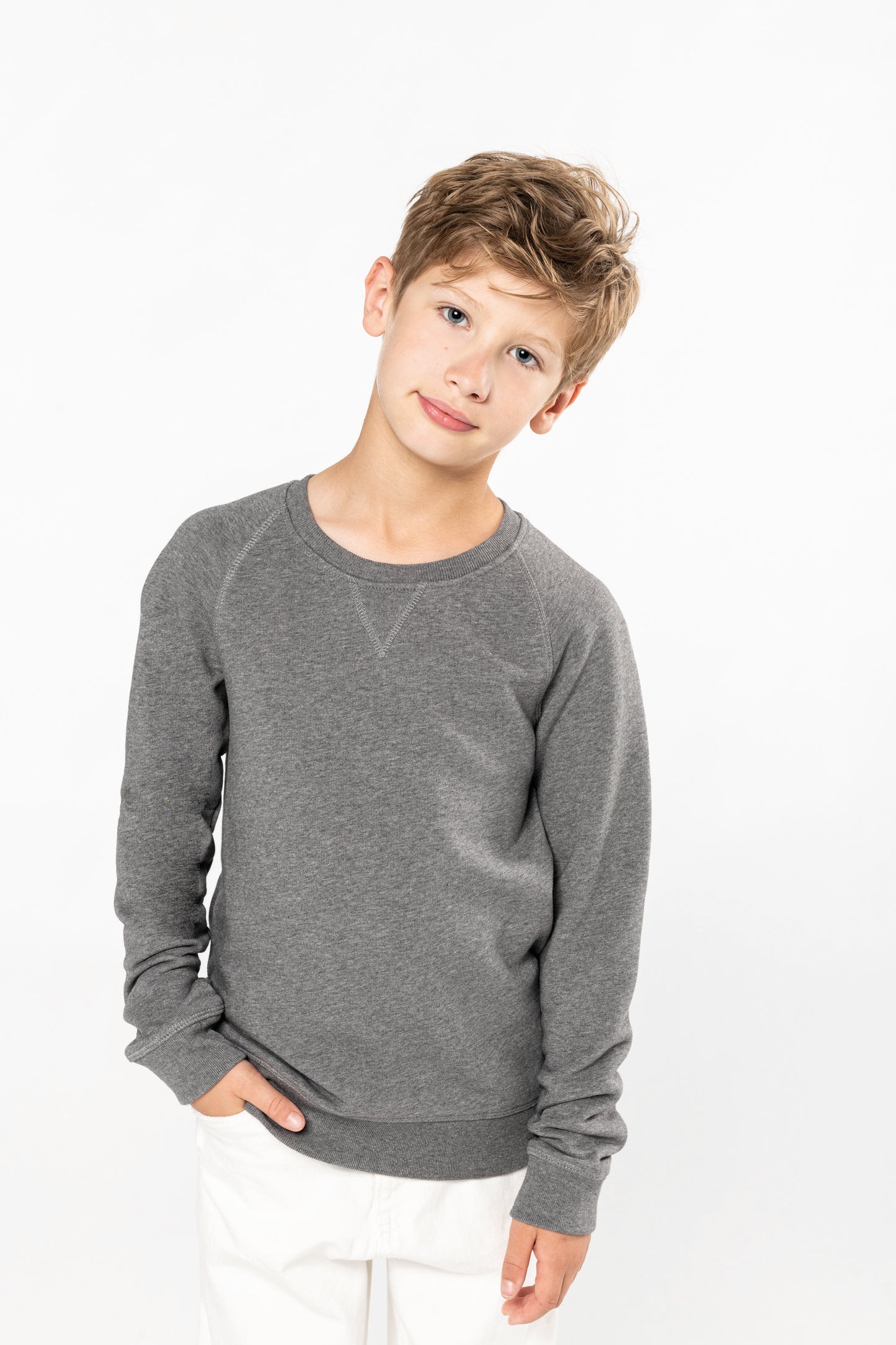 Sweater bio raglanmouwen kids - Geborduurd